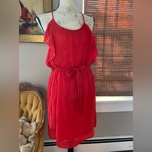 Red spagetti strap dress